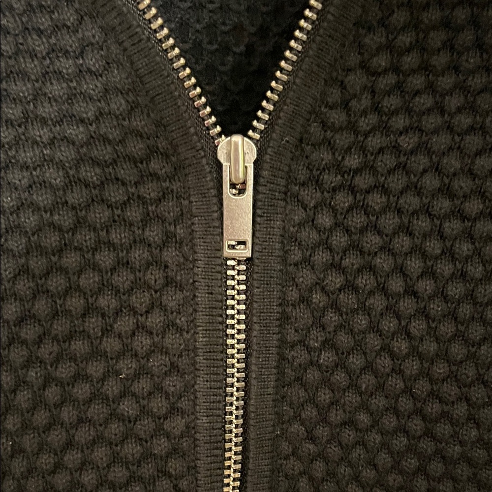 Theory Black Textured sweater Jacket with Zip Closure - Picture 4 of 6